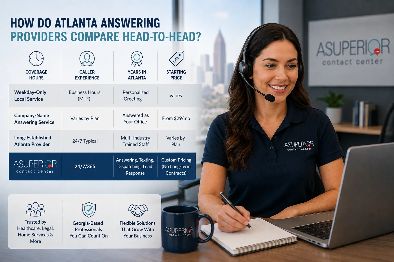 Comparison of Atlanta answering service providers and coverage hours